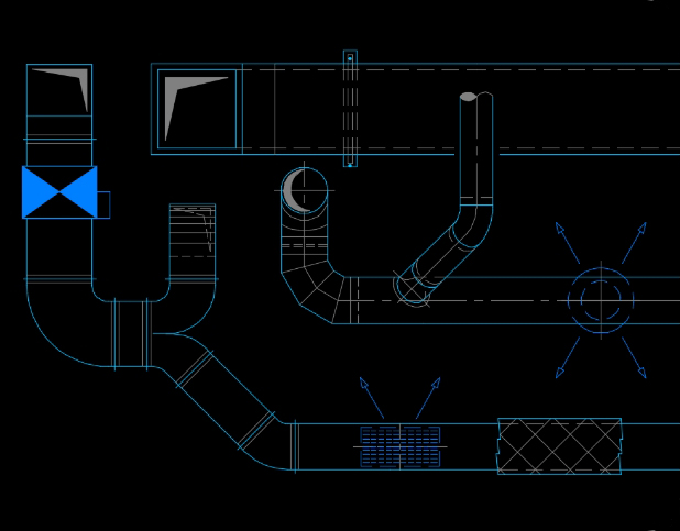 Air conditioning networks plan designed with autogaine